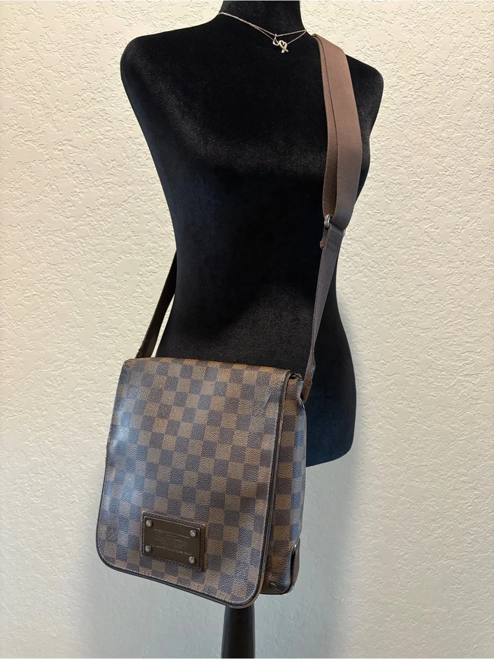 Louis Vuitton Damier Ebene Brown Brooklyn PM Crossbody Bag